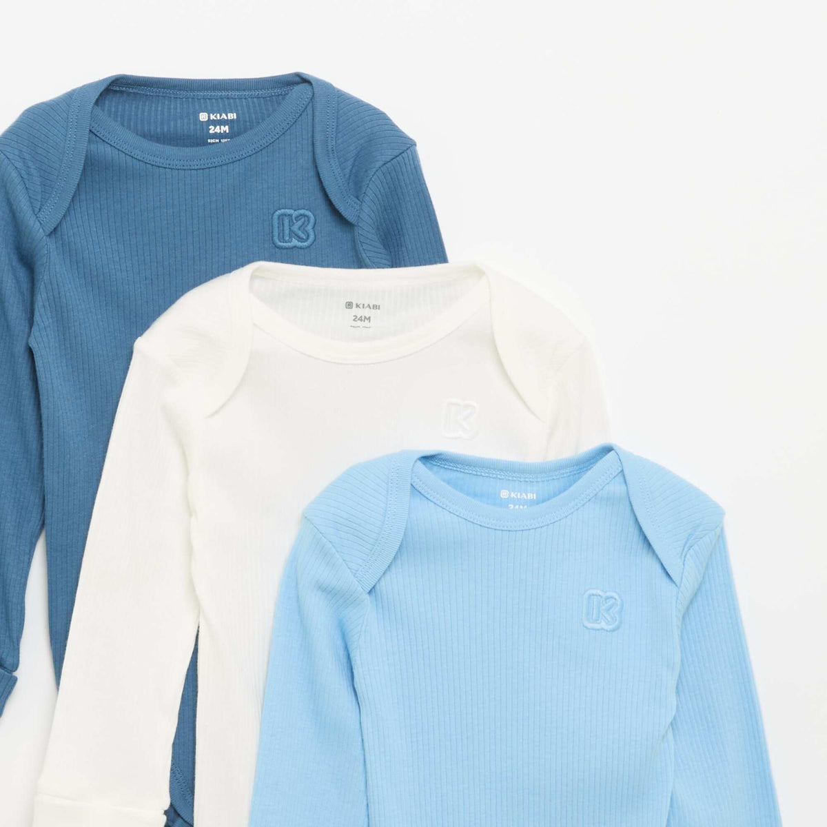 Set of 3 Grow-With-Me Bodysuits - Kiabi BLUE
