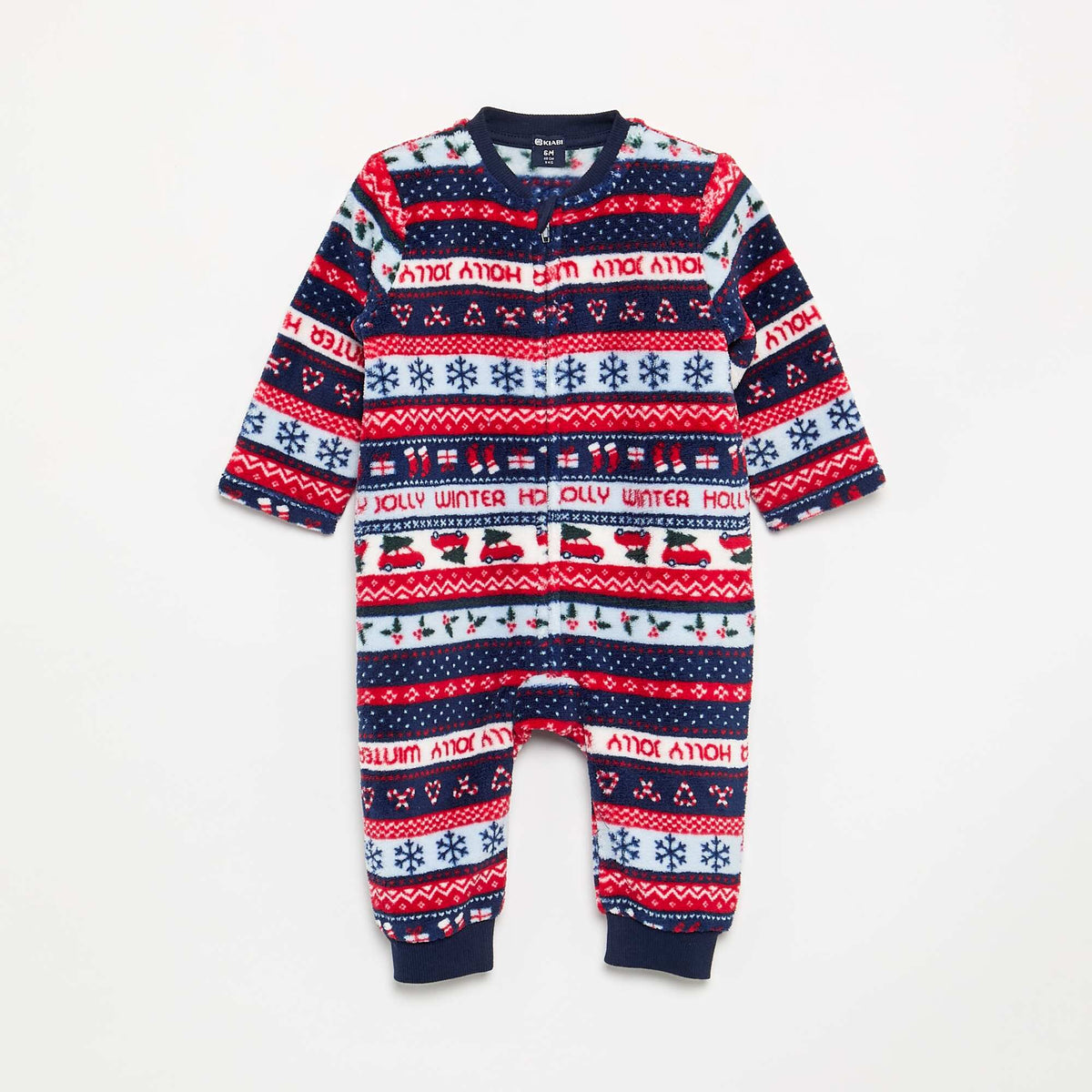 Fleece footless sleepsuit BLUE