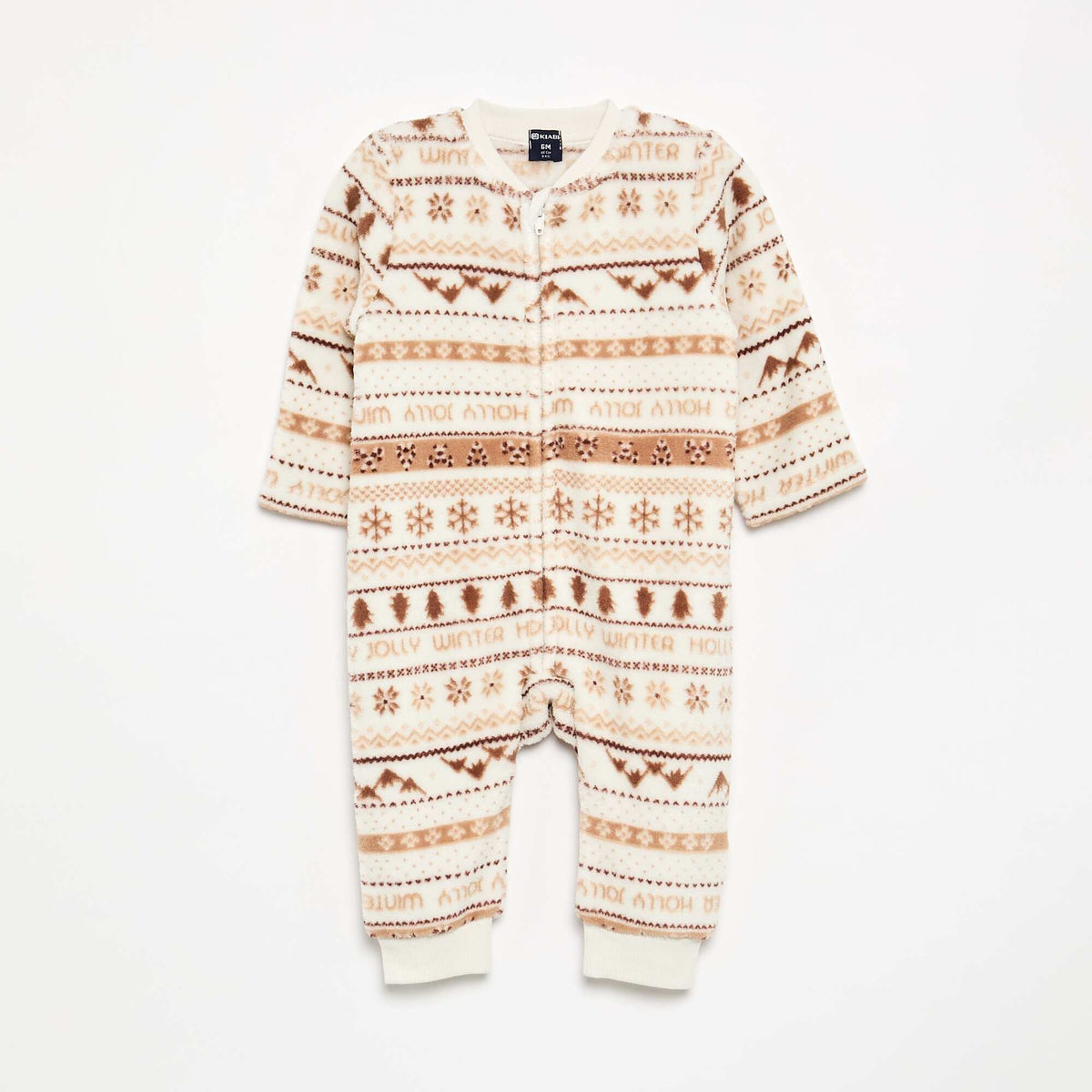 Fleece footless sleepsuit WHITE
