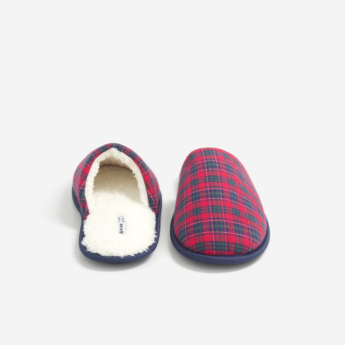 Checked Lined Slippers RED