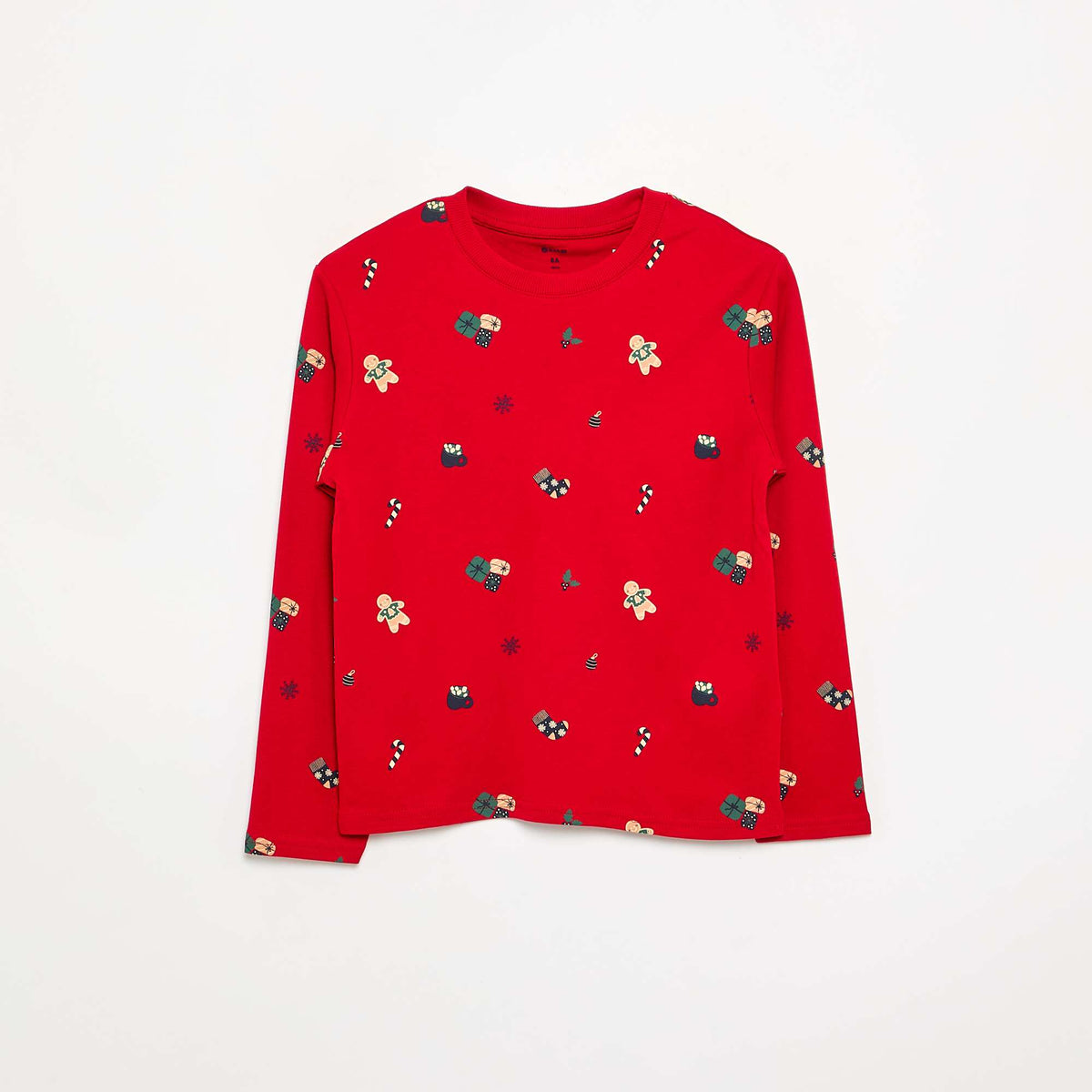 'Christmas' 2-Piece Pajama Set - Long-Sleeve Tee & Pants RED