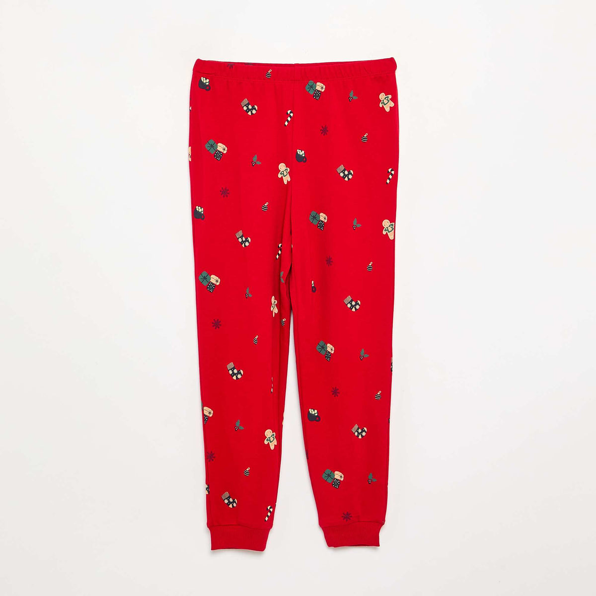 'Christmas' 2-Piece Pajama Set - Long-Sleeve Tee & Pants RED