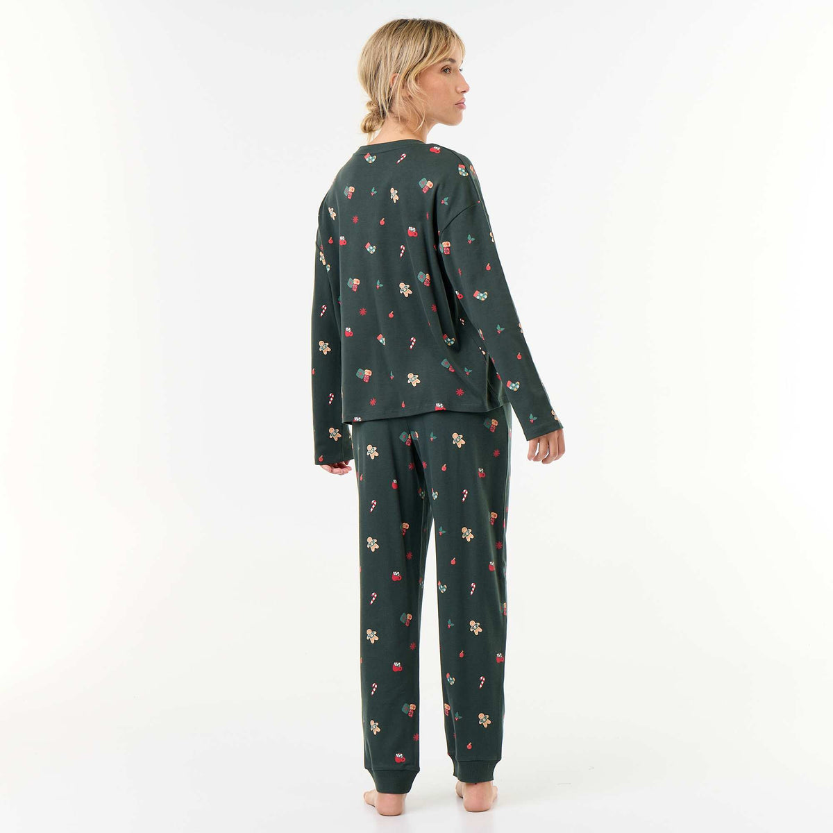 2-piece long Christmas pajama set GREEN