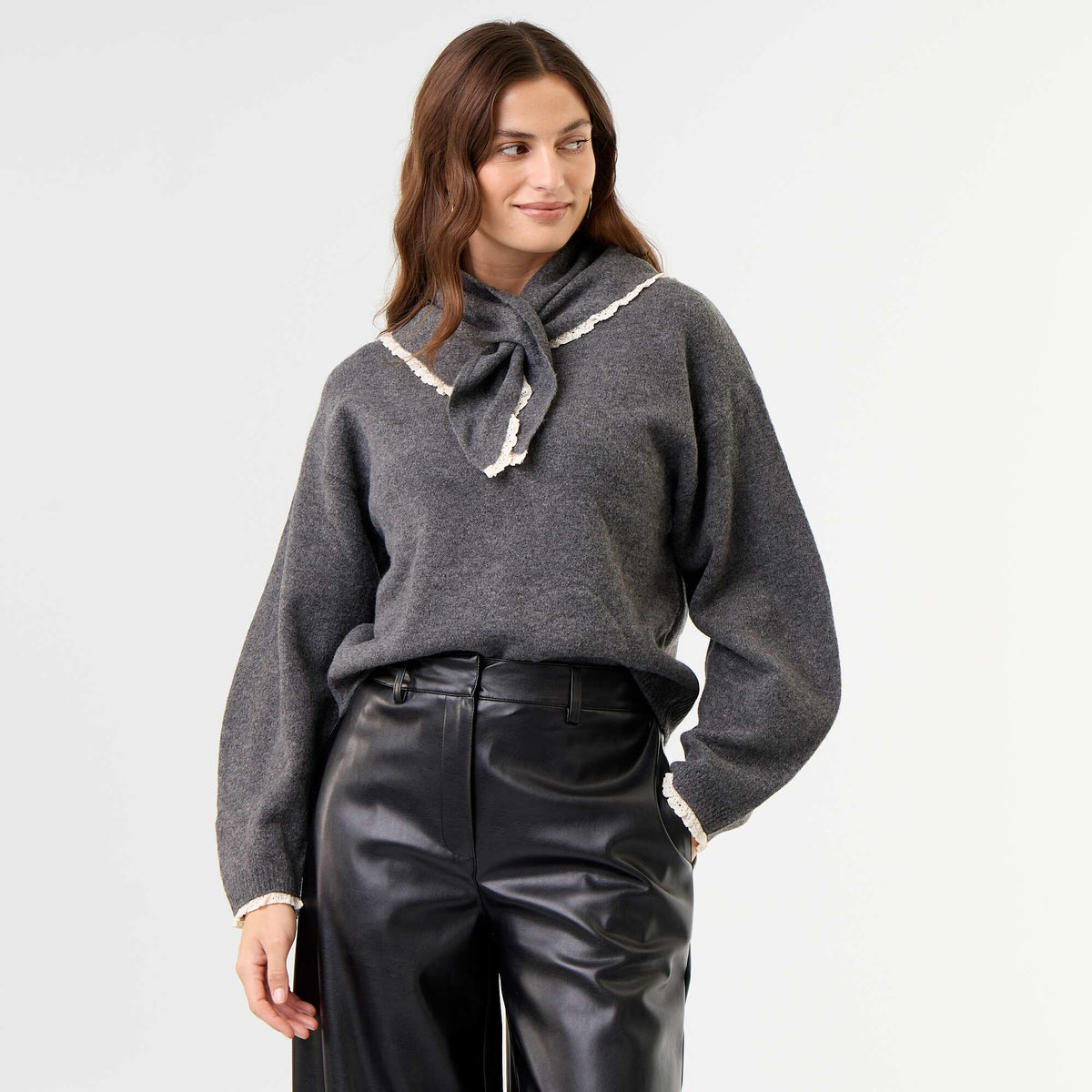 Sweater with matching scarf GREY