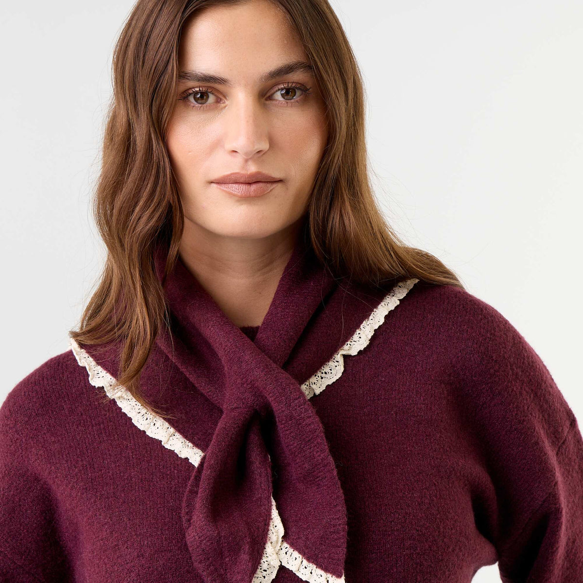 Sweater with matching scarf PURPLE