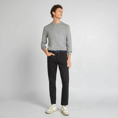 Slim 5-pocket chinos - L32 BLACK