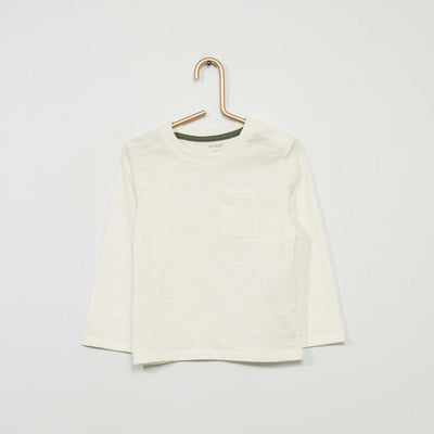 Round neck T-shirt with pocket WHITE